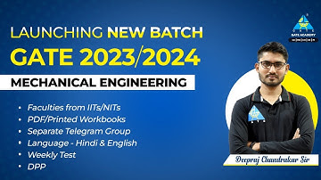 Launching New Batch GATE 2023/24 || Mechanical Engineering || Deepraj Sir