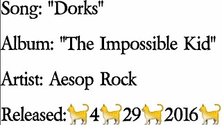 Aesop Rock - Dorks (Lyrics)*EXPLICIT