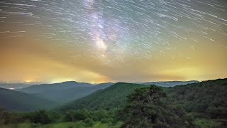 Skyline Drive Virginia - Pinnacles Overlook Milky Way Time Lapse