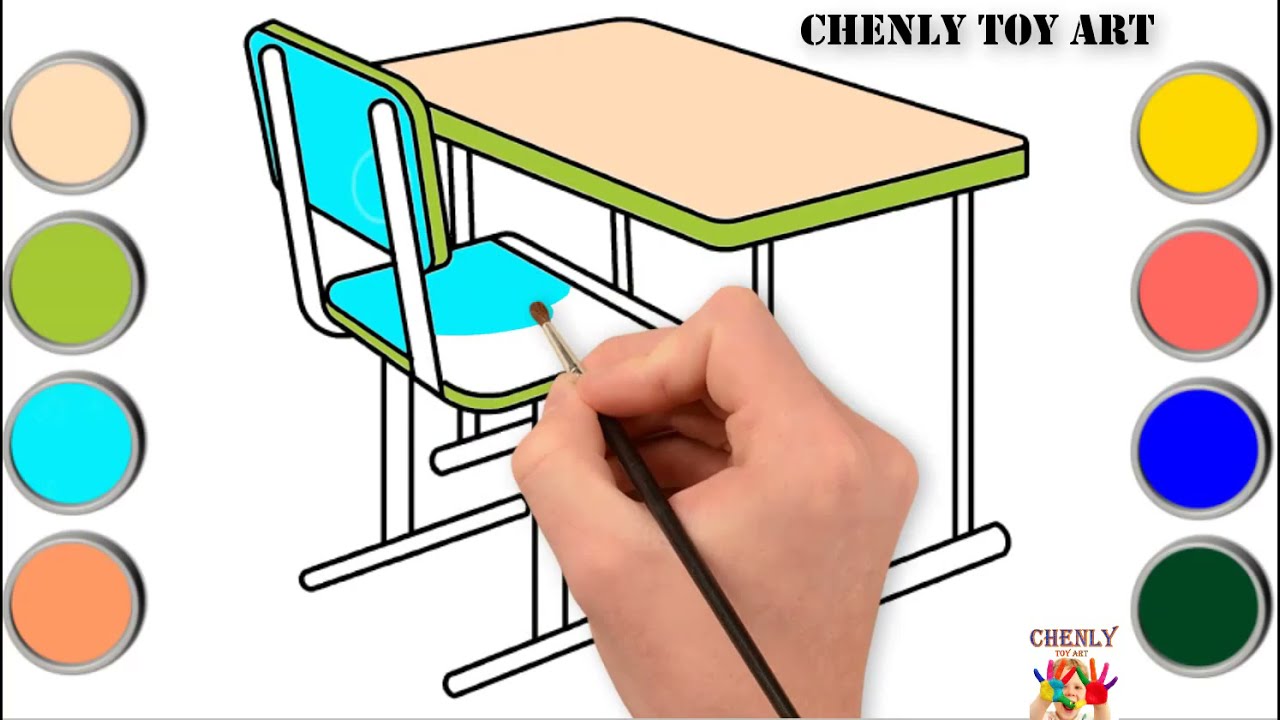 How To Draw Table and Chair Step by Step - Cute Paper - YouTube