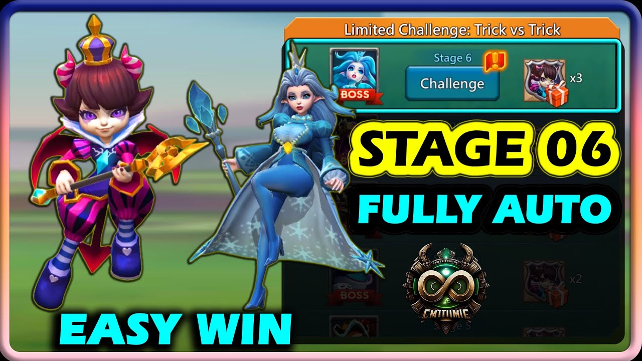 Lords Mobile Limited Challenge Trick vs Trick Stage 6 Auto | Petite Devil Stage 6 Auto Easy Win