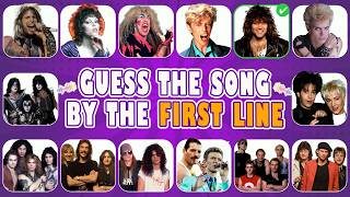 Can You Guess the Song From the First Line 80s Rock Songs 🎶 Rock Songs Music Quiz