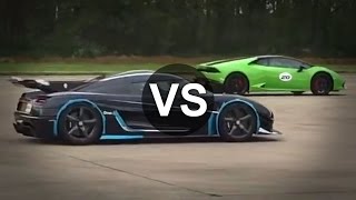 Lamborghini Huracan Vs Audi TT RS, Porsche Turbo S, Koenigsegg One-1 Drag Race