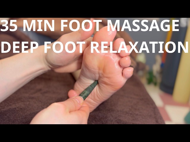 【Relax ASMR】仰向け足つぼオイル30分👣ステンレスかっさ&翡翠棒のフットオイルマッサージ⭐足の疲れ女性を徹底施術🐾Stainless Gua Sha & Jade Stick（Female）