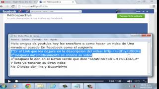 Como hacer un vídeo de facebook De tu Retrospectiva