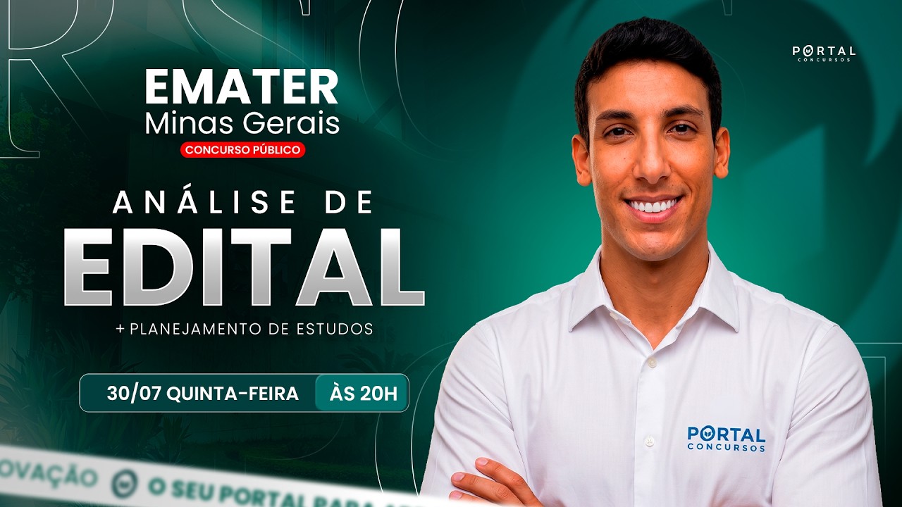 CONCURSO EMATER/MG: ANÁLISE DE EDITAL + PLANEJAMENTO DE ESTUDOS