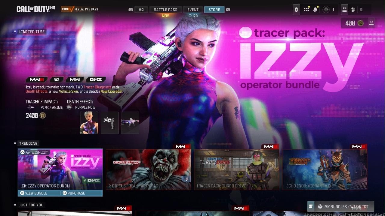 Call of Duty Warzone 3.0 Season 4 | Tracer Pack: Izzy Operator Bundle (Store)