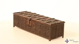 Antique Bronze Gothic Revival Jewellery Box Casket 19th C