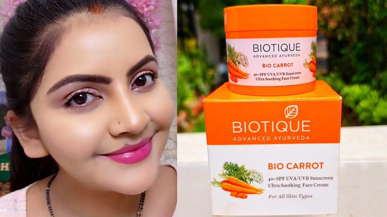 Biotique Bio Carrot 🥕spf40 🌞Sunscreen Ultra Soothing Face Cream review