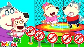 Wolfoo, Bebê Jenny não pode jogar trampolim | Compilação de histórias sobre bebê| @wolfooemportugues