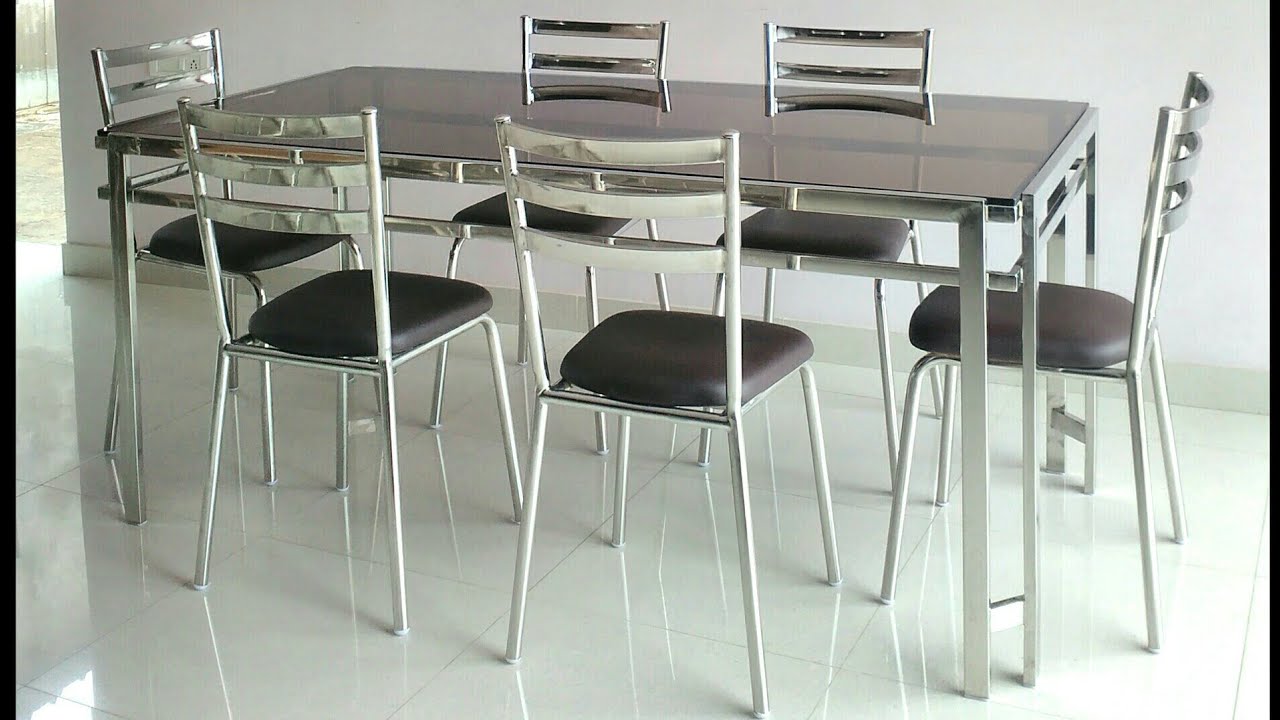 Stainless Steel Dining Table set || Steel Dining Table with Six Chair ...
