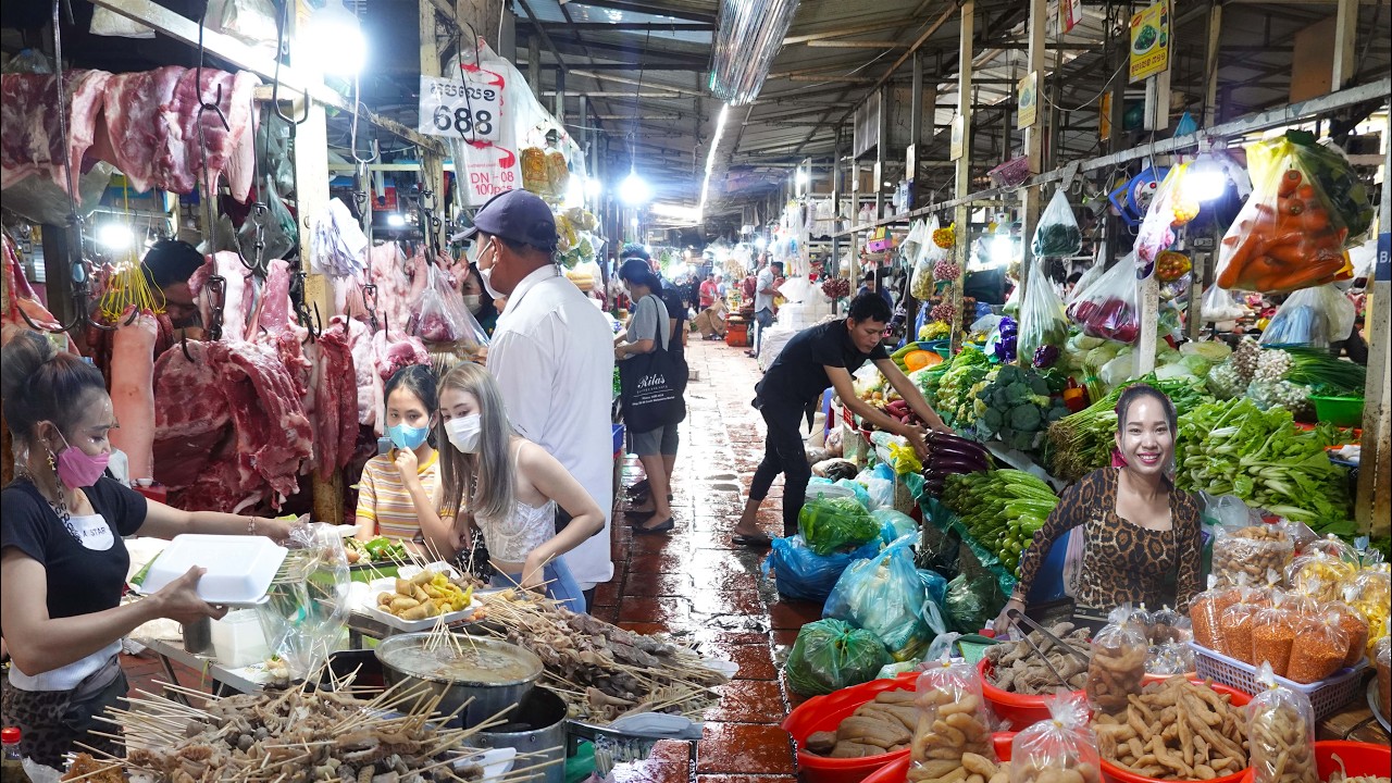 Cambodian Lunch & Morning Market - Boeng KengKong & Olympich Market Food