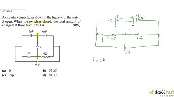 A circuit is connected as shown in the figure with the switch S open. When the switch is closed,...