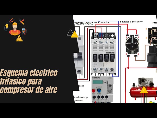 Rele faltta de fase presostato compresor de aire trifasico