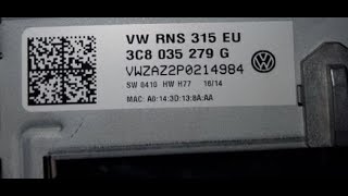 Vwzaz Vw Radio Rns 315 Code 3c8 035 279 G Pin Youtube