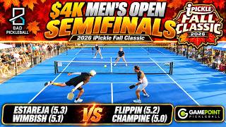 $4K Men's Open Semifinals | Estareja(5.3)/Wimbish(5.1) vs Flippin(5.2)/Champine(5.0) | iPickle Fall