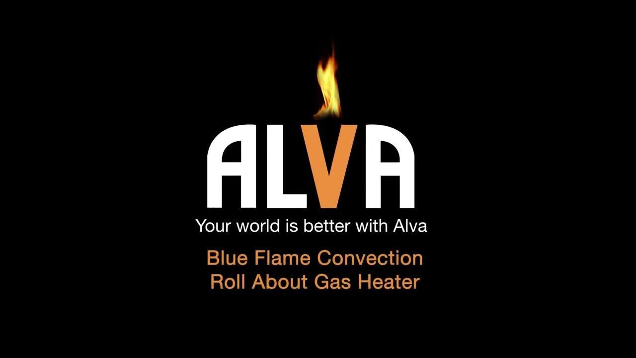 (GH316) Alva Blue Flame Convection Rollabout Gas Heater Black