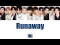 INI Runaway【歌詞/歌割り/パート割り/カナルビ】