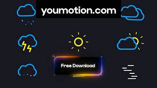Weather Line Icons Pack (Ae) - 9 Free AI-Ready Animated Forecast Icons