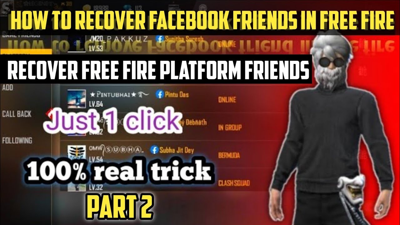 How to recover facebook friends from free fire|| recover free fire platform friends🔥🔥