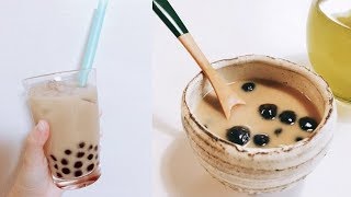 【料理】家で簡単!今話題の「タピオカミルクティー」を作って楽しんじゃお♡～Easy at home! Make and enjoy the topic 'Tapioca Milk Tea'.