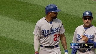 LAD@COL: Kemp grounds an RBI single up the middle
