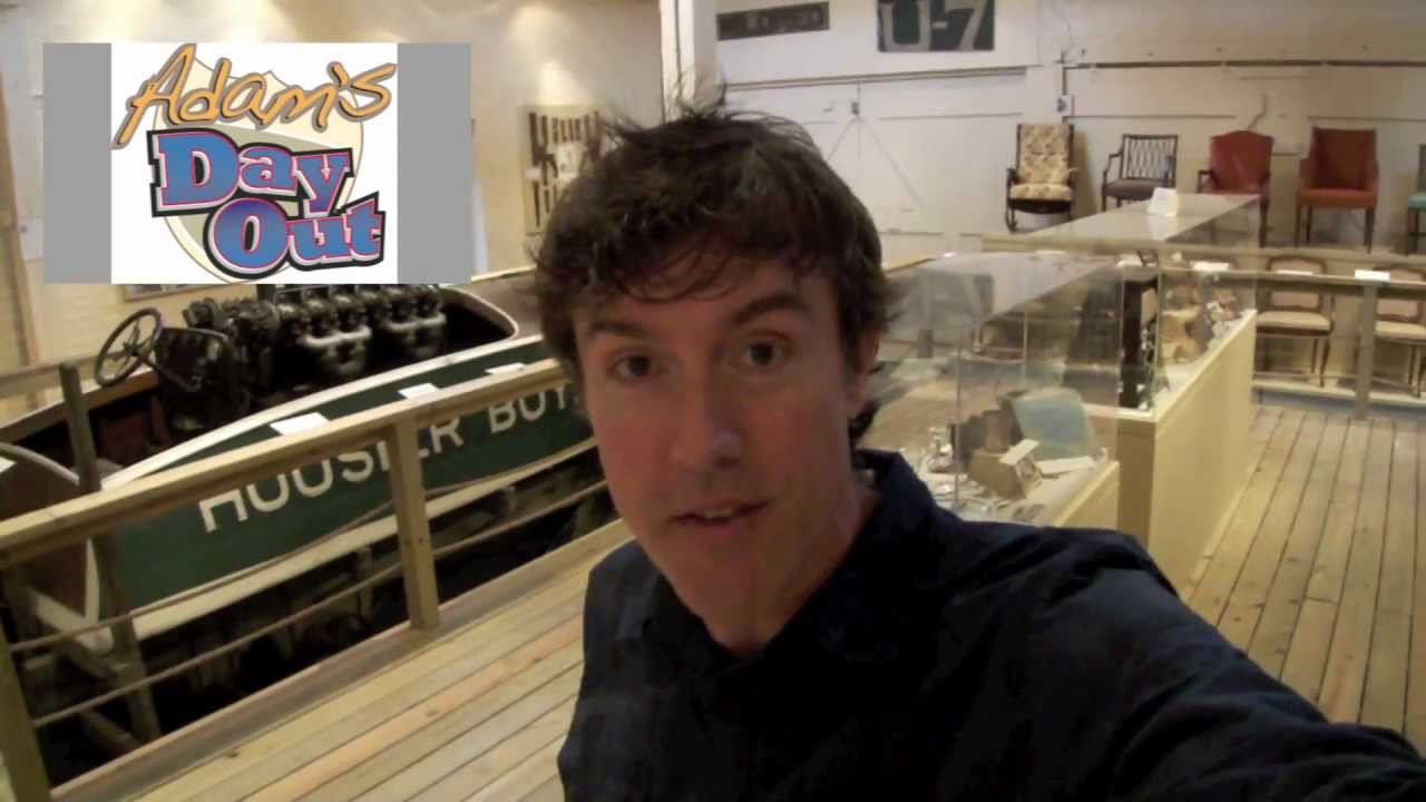 Adam Ritz with the Hoosier Boy at the Ohio County Historical Society Museum