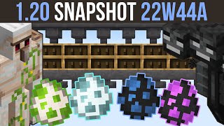 Minecraft 1.20 Snapshot 22W44A New Spawn Eggs, Gamerules Hopper Bookshelves