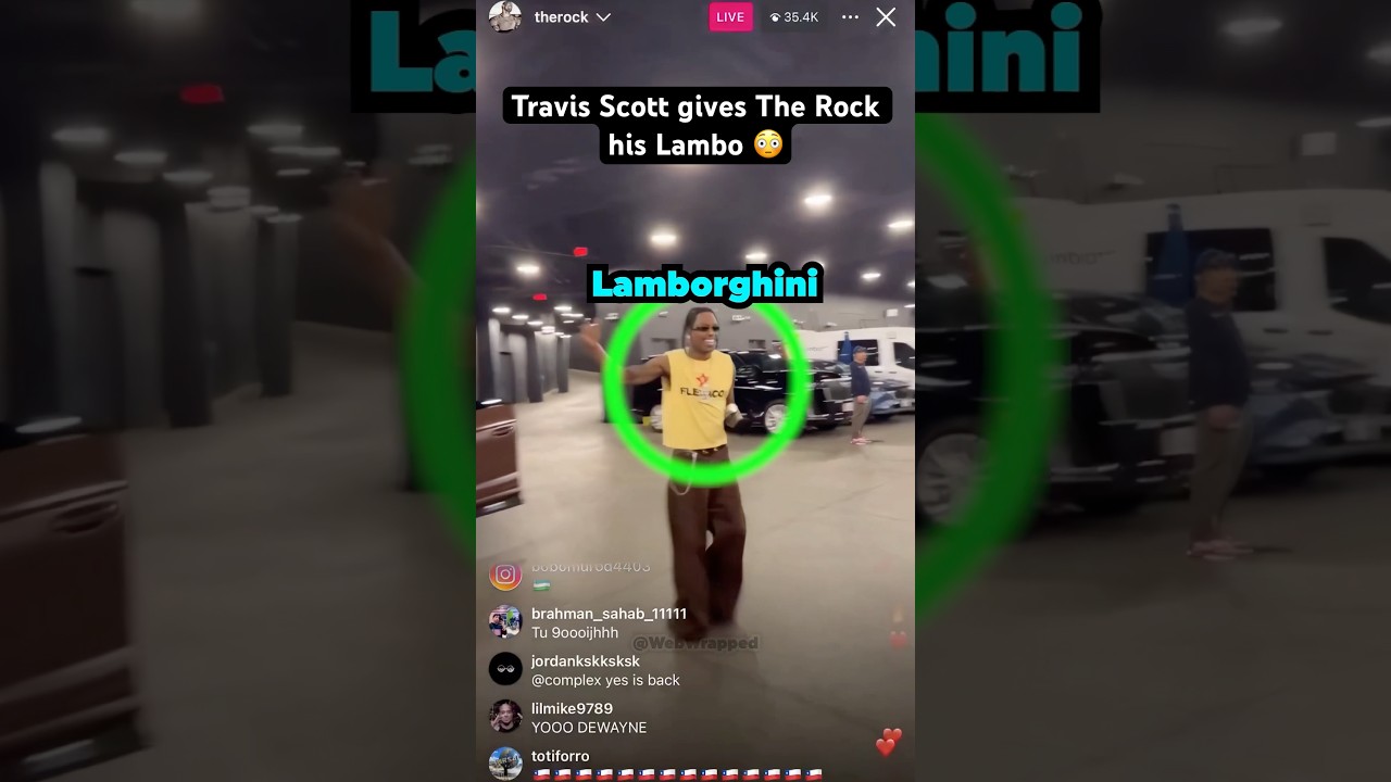 Travis Scott Gives The Rock His Lambo 😳 