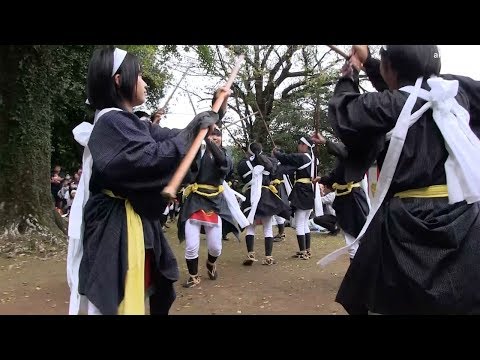 種子島の伝統芸能：古田棒踊り 豊受神社願成就での奉納踊り2019年