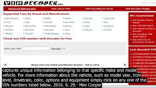 Mini cooper vin decoder free mini recall lookup. according to edmundsm  a part of the stee