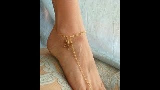 How to Make BAREFOOT SANDAL ANKLETS TOE RINGS - Tutorial .