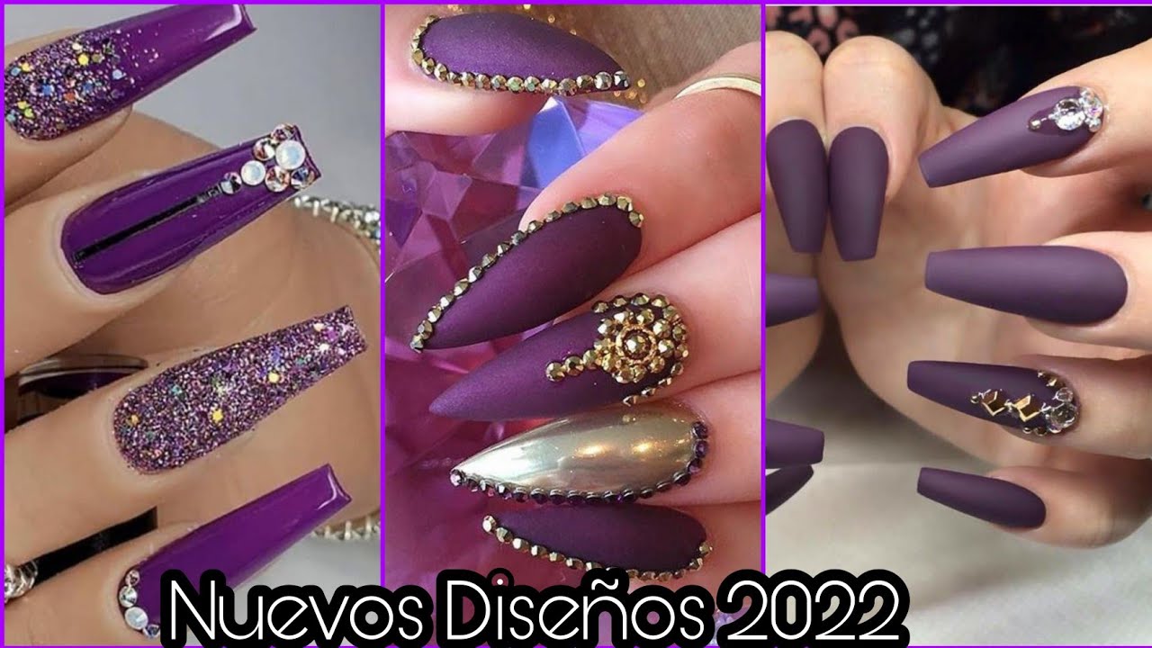 NUEVOS DISEÑOS DE UÑAS ACRÍLICAS 💅UÑAS ACRÍLICAS MORADAS | DISEÑOS DE UÑAS  2022 | TENDENCIA DE UÑAS - thptnganamst.edu.vn