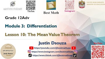 The Mean Value Theorem [Chapter 3 Lesson 10]