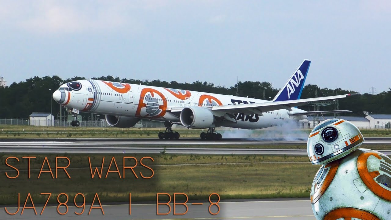 Star Wars Jet Ana Boeing 777 8 Livery Landing At Frankfurt Airport Youtube