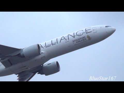 Singapore Airlines Boeing 777-300ER (9V-SWM) takeoff from FRA/EDDF (Frankfurt - am Main) RWY 25C