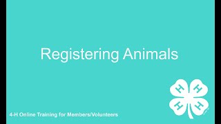 Animal Registration for Members