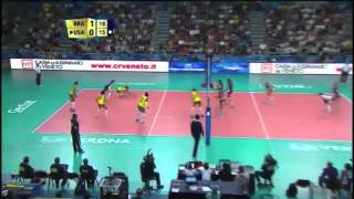 Usa women's volleyball world championships vs brazil highlights 2014