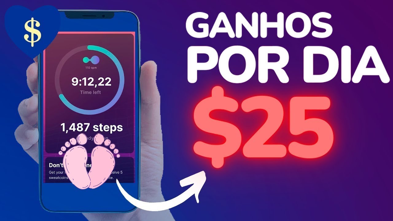 Ganhe dinheiro caminhando – App pagando 25$ dólares por cadastro link na descrição corra