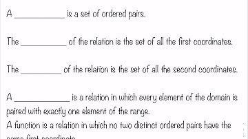 3.1.1 Definitions of Relation, Domain, Range, Function and Vertical Line Test