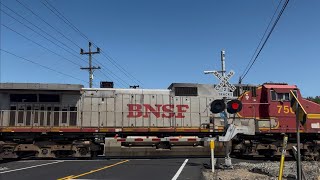 BNSF 6793 Intermodal Stack Train with Fakebonnet South - Twin Cities Road Railroad Crossing, Galt CA