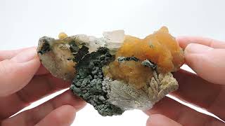 Chalcedony, calcite and celadonite from Brazil – cabinet size