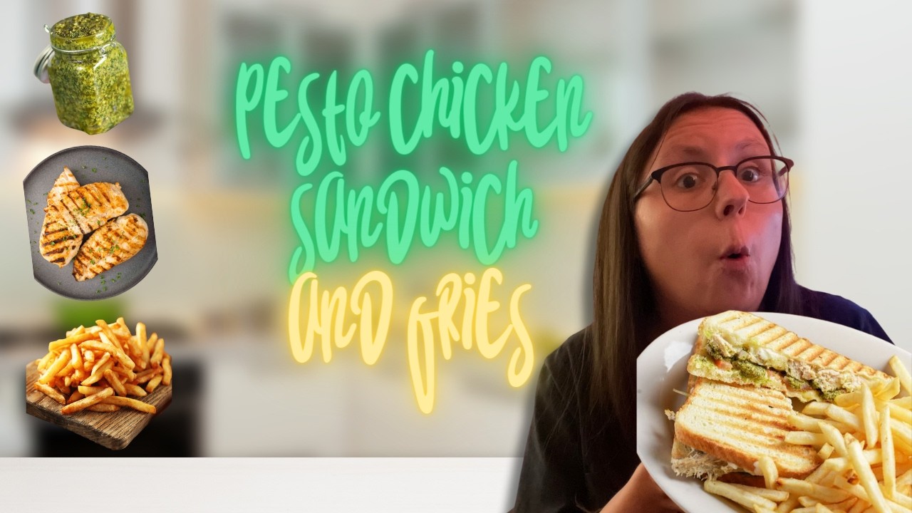 How to make pesto chicken sandwich and fries