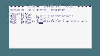 Commodore VIC-20, CBM BASIC, Anders types in the Lotto number generator and runs it
