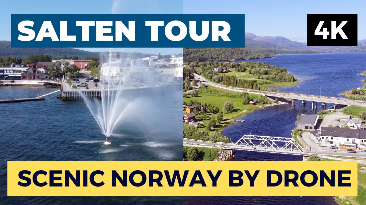 Salten tour with drone 4K - Fauske - Straumen - Kobbelv - Valnesfjord - Arctic landscape - July 2021