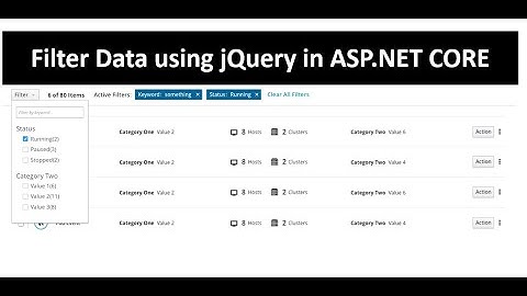 Filter Data Using jQuery in ASP.NET CORE