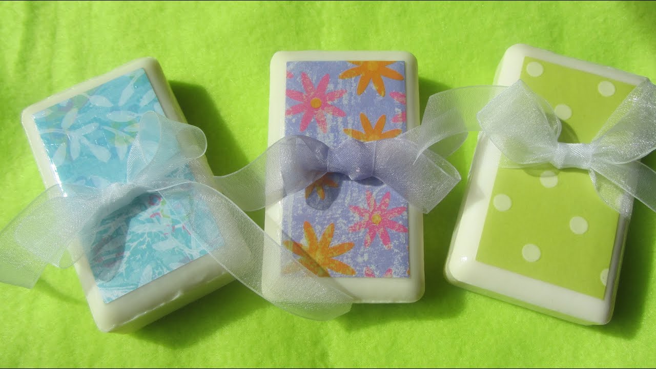 How to Make Decoupage Soap & Painted Soaps Ideas Wedding Favors YouTube