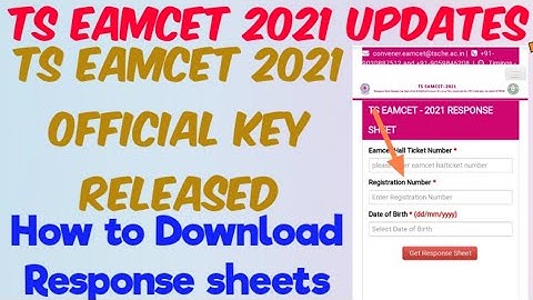 TS EAMCET 2021 Official Answer key Released//How to Download Response sheets//Answer Key Objection