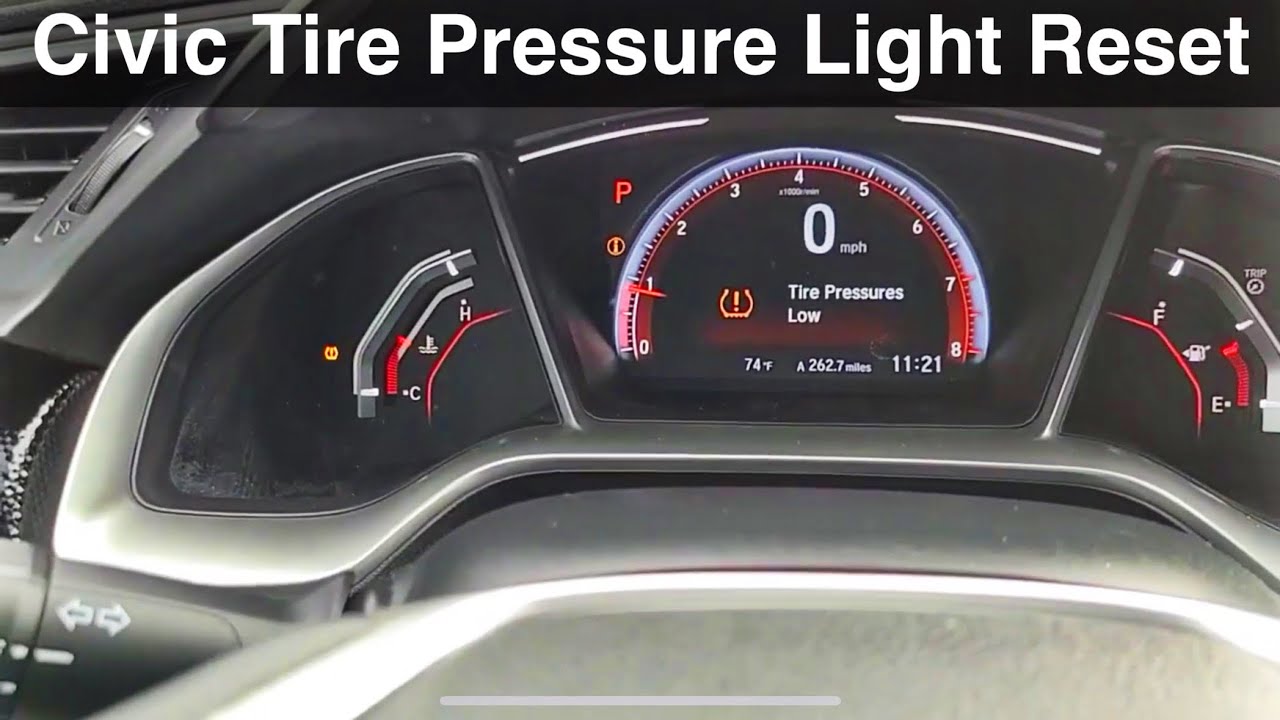 2019 Honda Civic Tire Pressure Low reset / How to tire pressure light