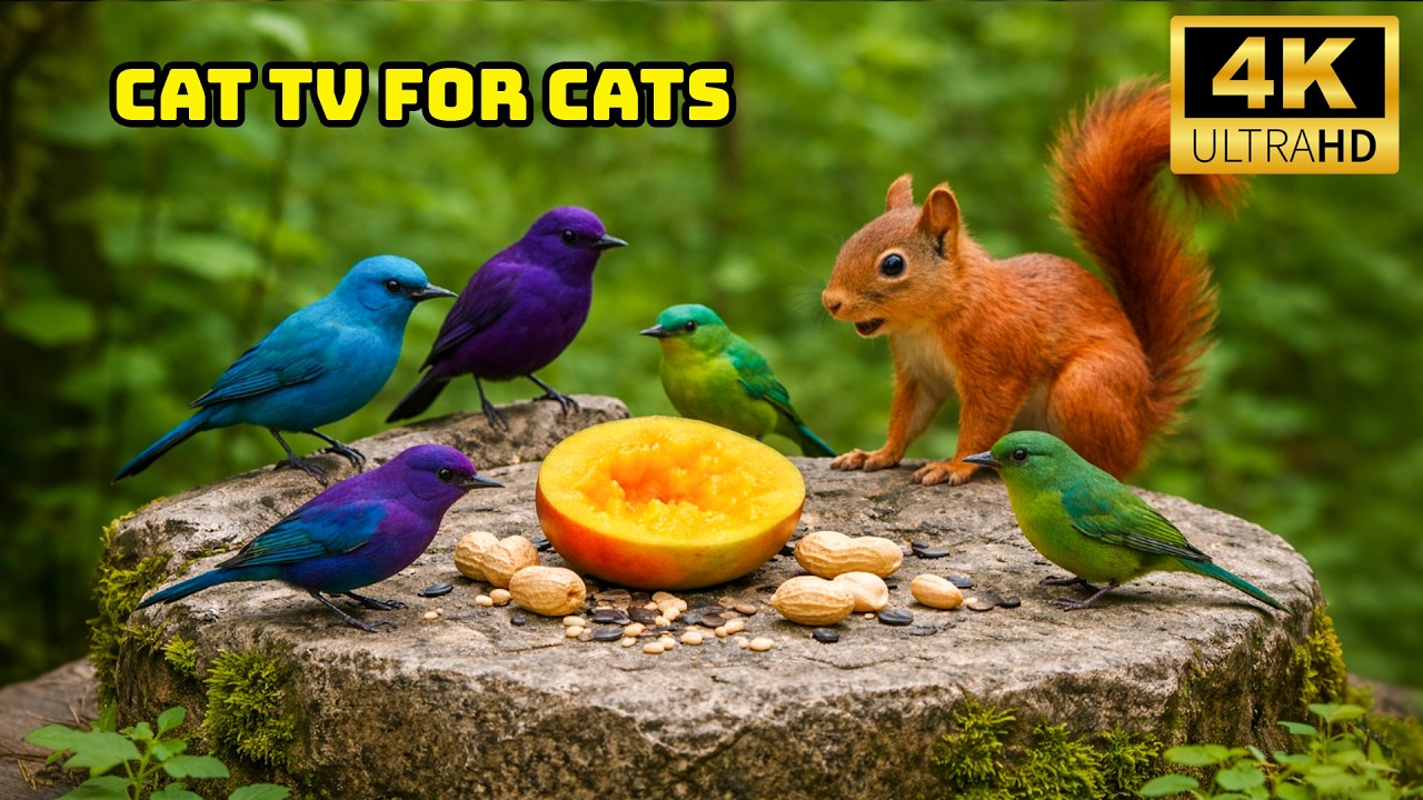 Cat TV for Cats to Watch 🌄 Mountain Forest Birds in a Vast Scenic Environment | 4K